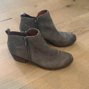 Lucky brand dark Gray Suede Ankle Boots women’s 7.5